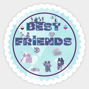 Best Friends Valentine Shades of Blue Sticker